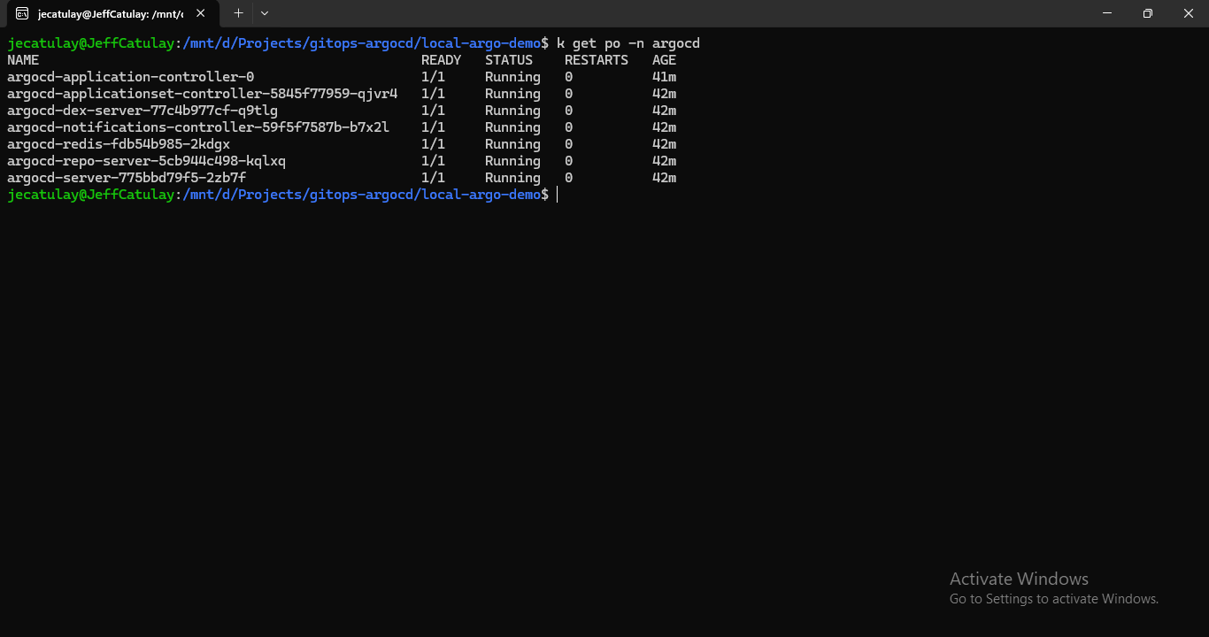 Running ArgoCD Pods